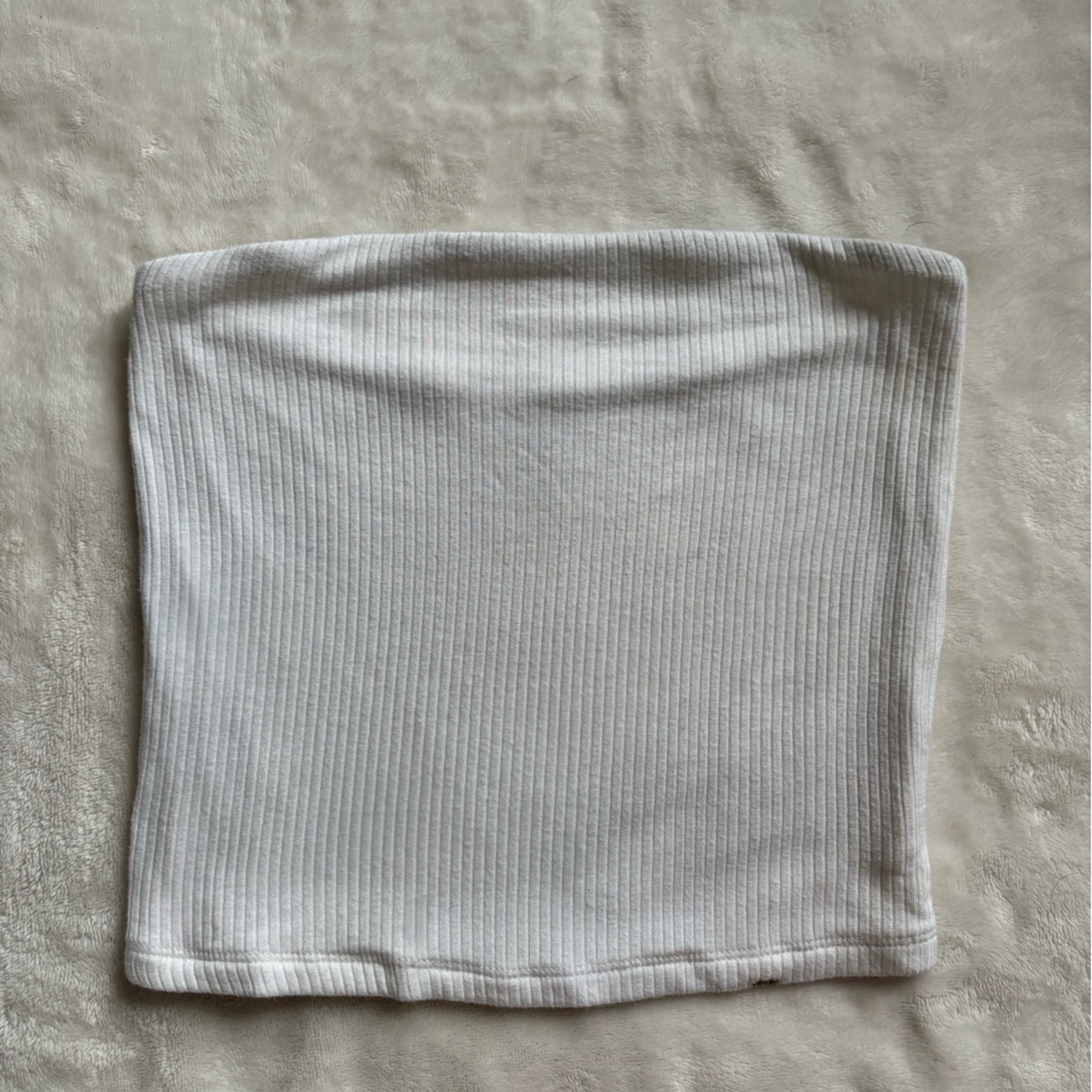 AE White Ribbed Tube Top